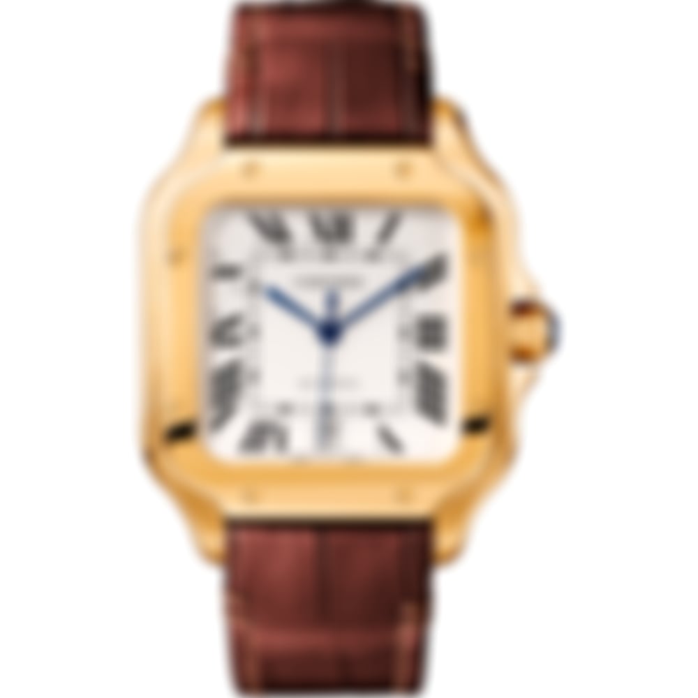 Cartier Santos Automatic – Gold with Brown Leather Strap