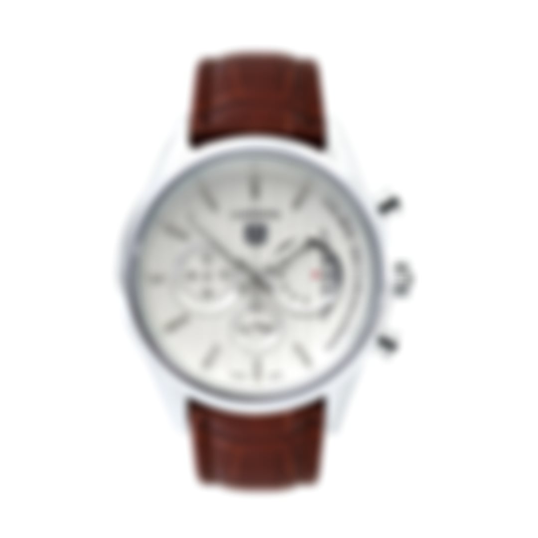 TAG Heuer Carrera Chronograph – Silver Dial & Brown Leather Strap